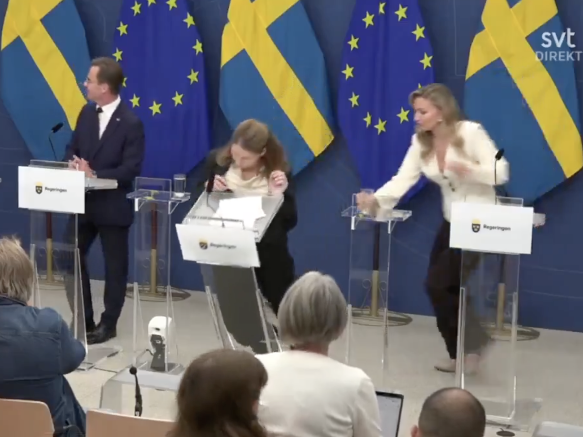 Il malore, poi il collasso: così la ministra svedese è svenuta in conferenza stampa