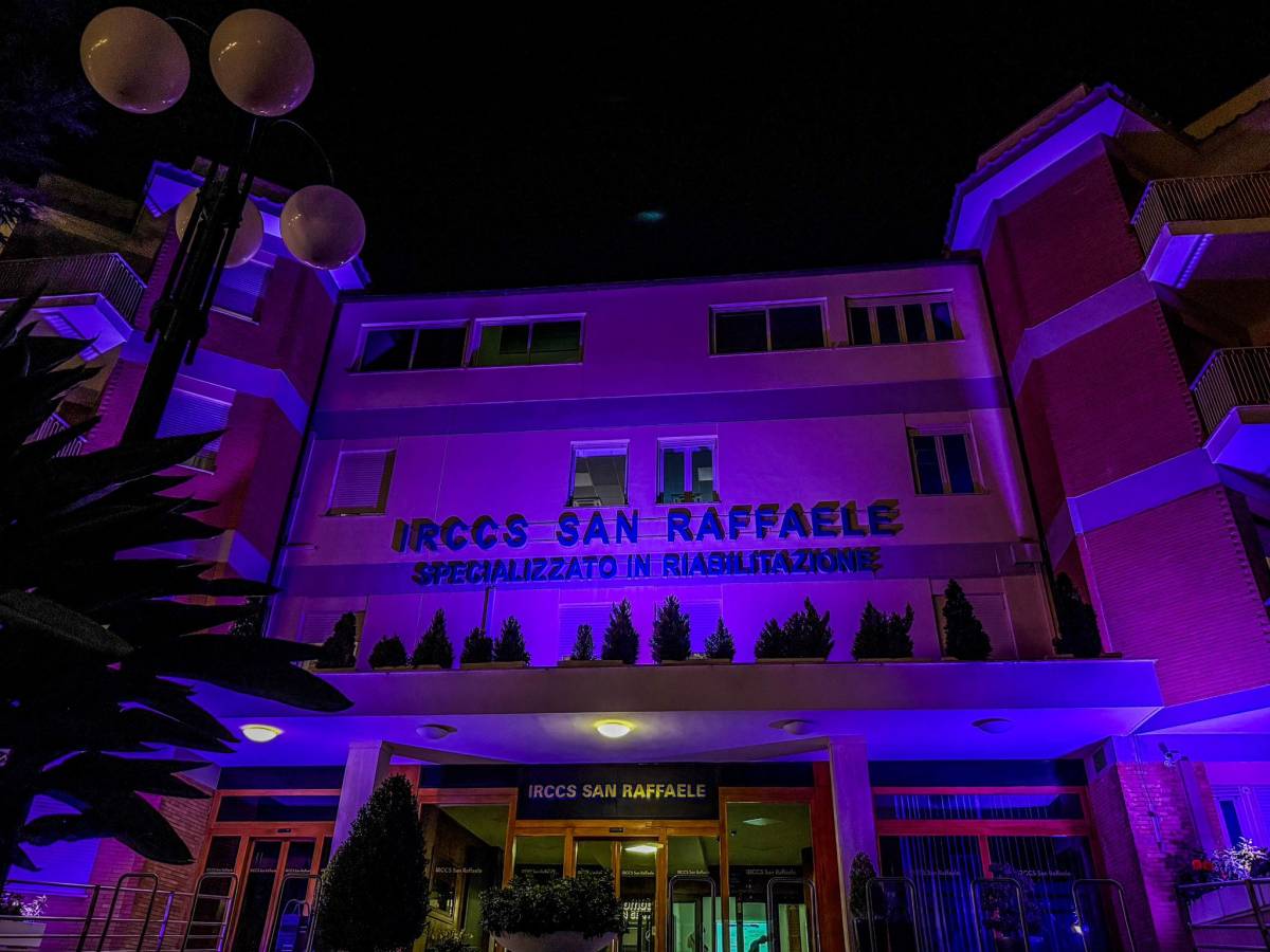 l8217irccs san raffaele di roma si illumina di viola