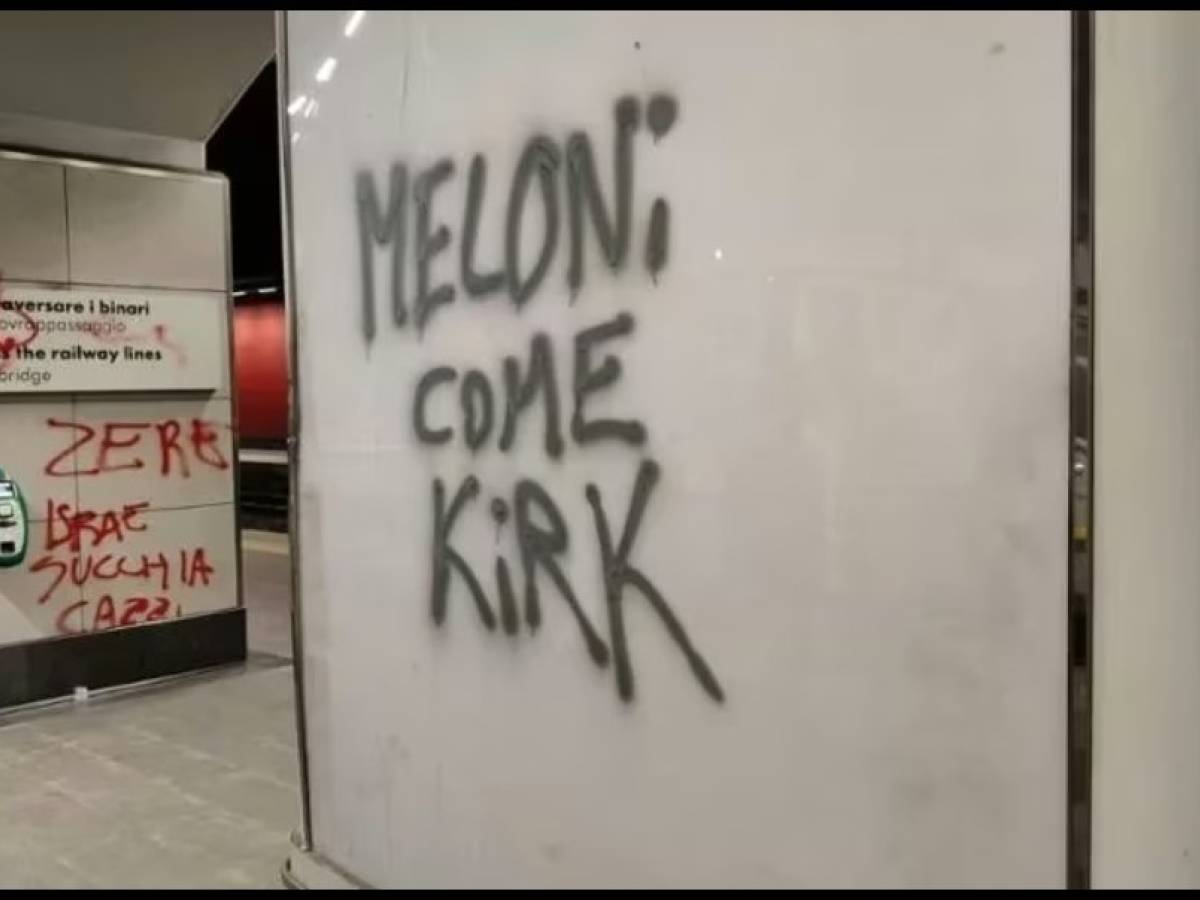 "Meloni come Kirk". Bufera sulla scritta contro la premier