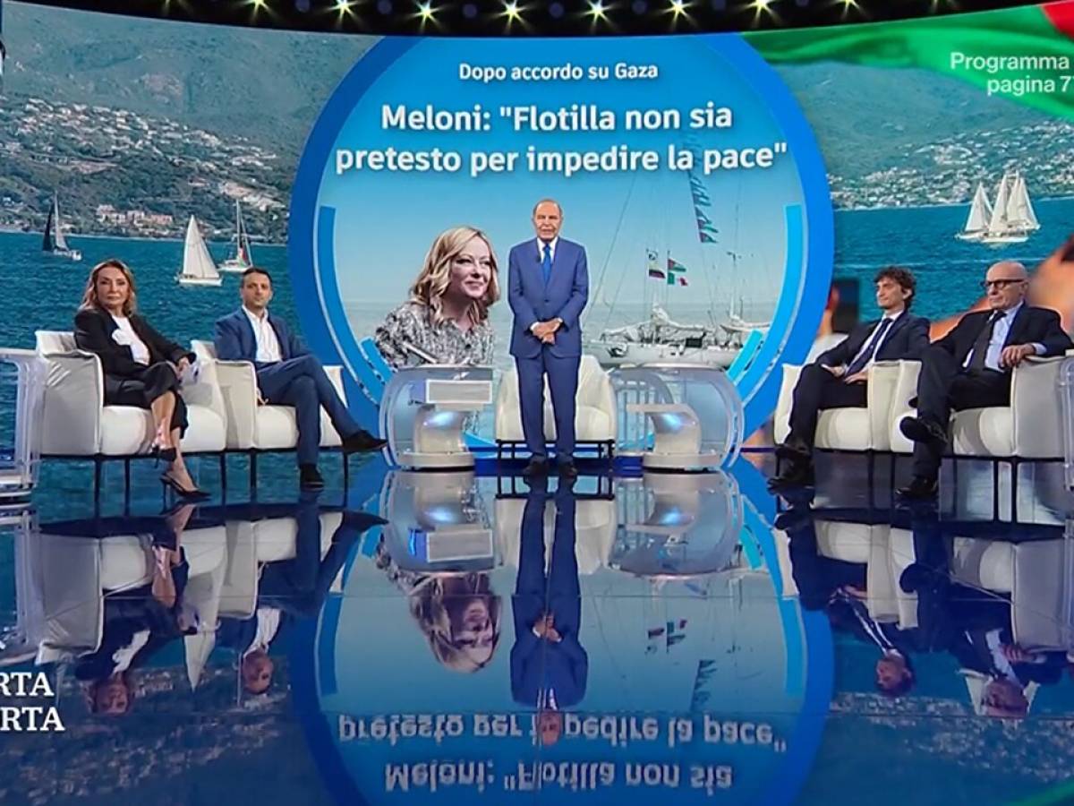 "Non ve ne frega nulla di Gaza". Vespa contro il portavoce della Flotilla