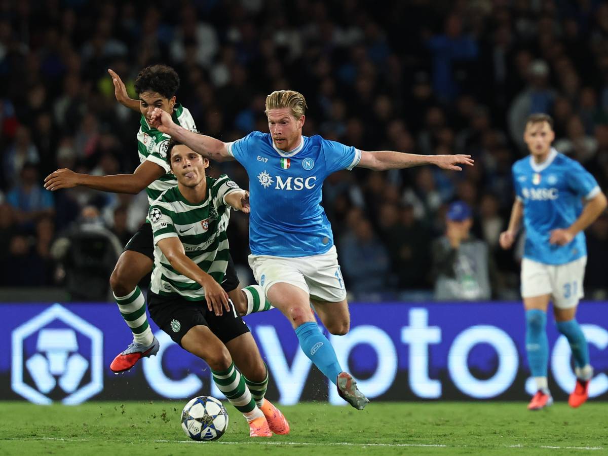 Il Napoli soffre ma piega per 2 1 lo Sporting Lisbona grazie alla doppietta di Hojlund