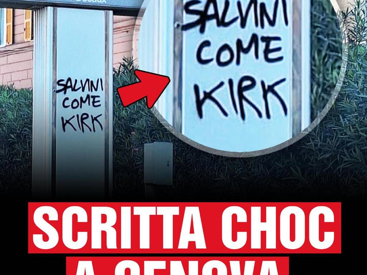 salvini come kirk la scritta choc apparsa a genova