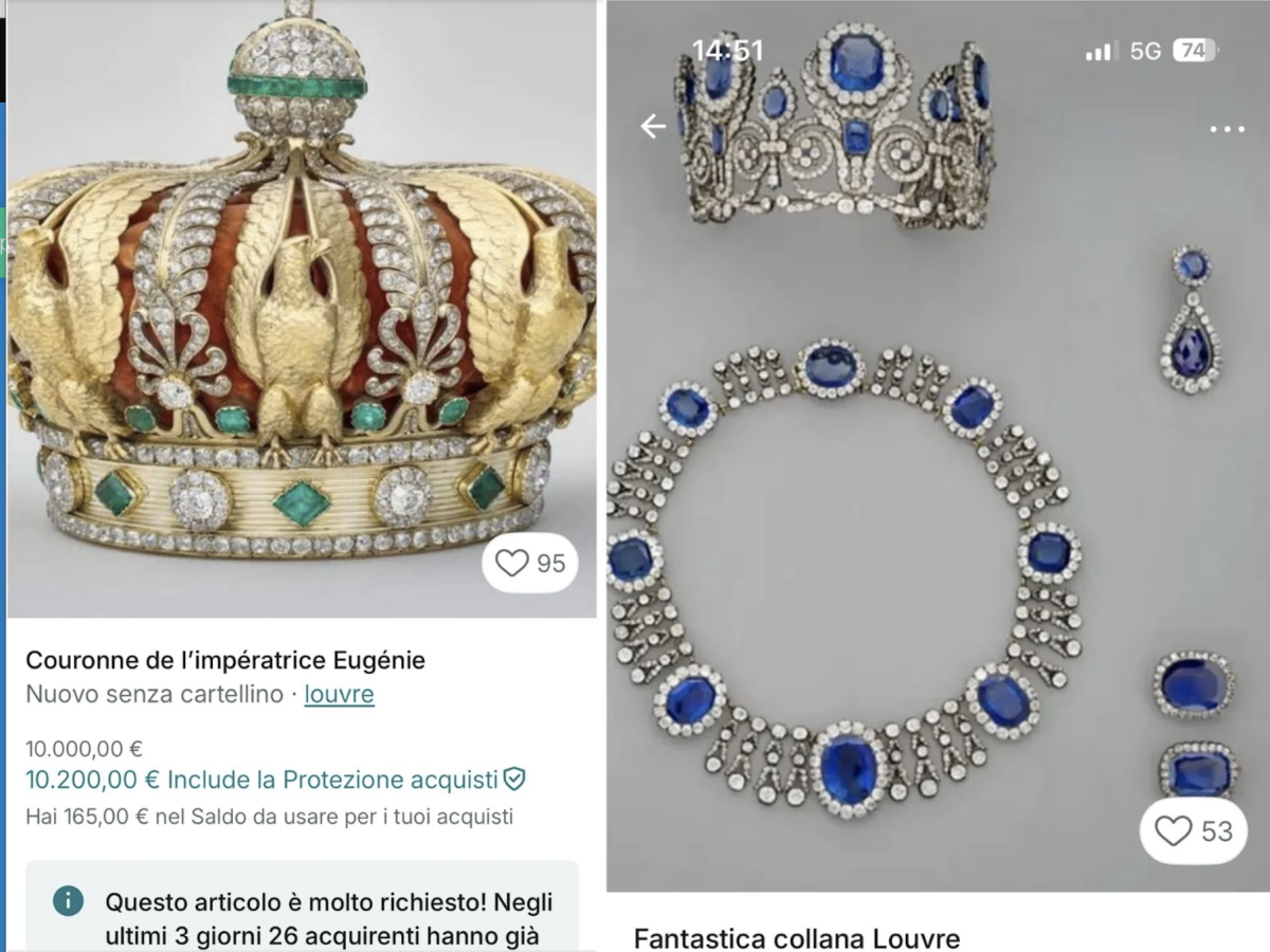 i gioielli del louvre in vendita su vinted il furto dell8217anno diventa virale