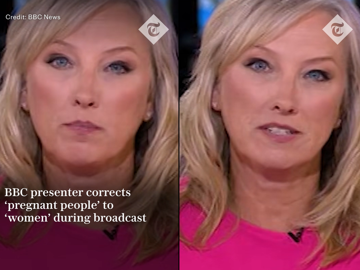 disse donne e non persone incinte la bbc bacchetta la giornalista anti woke