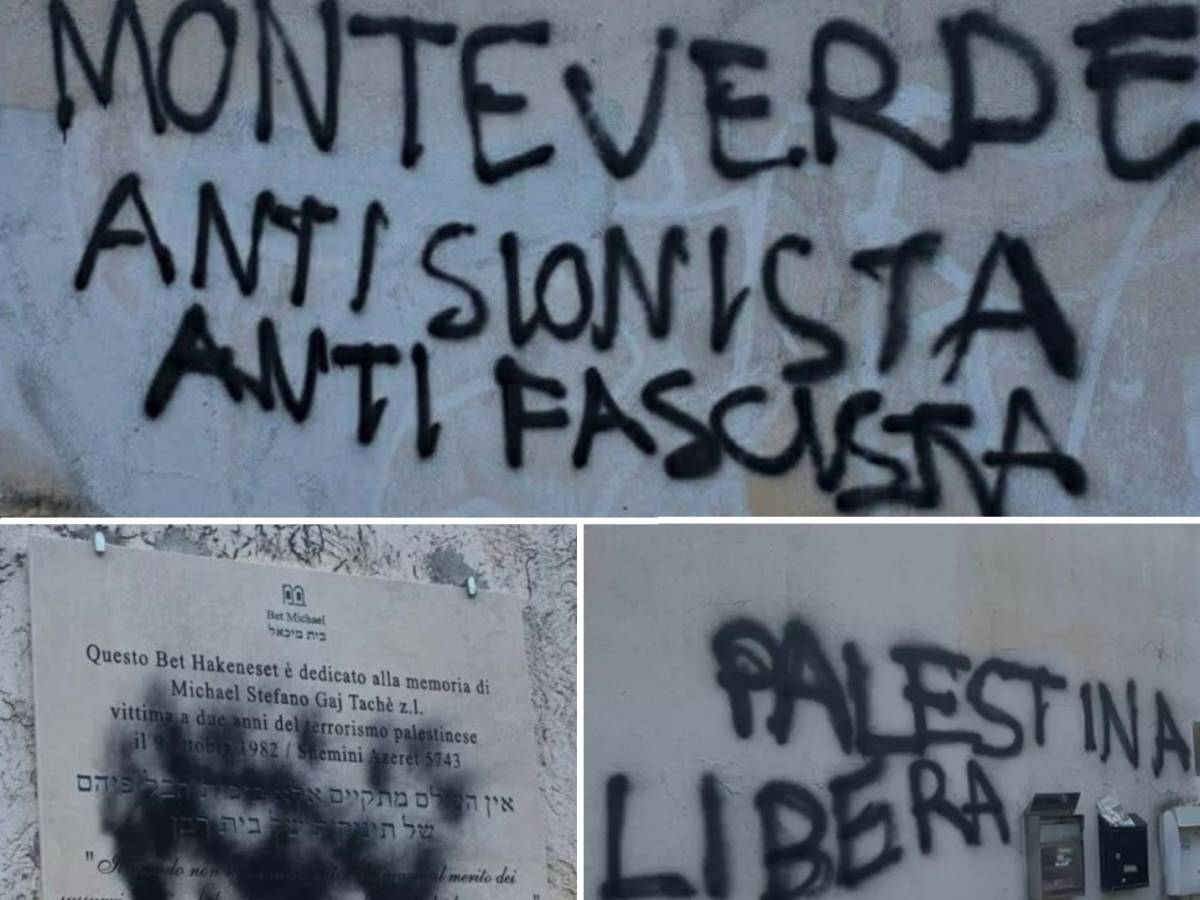 roma vandalizzate sinagoga e targa si indaga per odio razziale