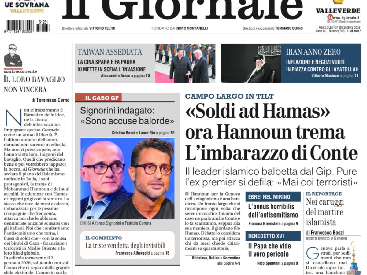 prima pagina del il giornale