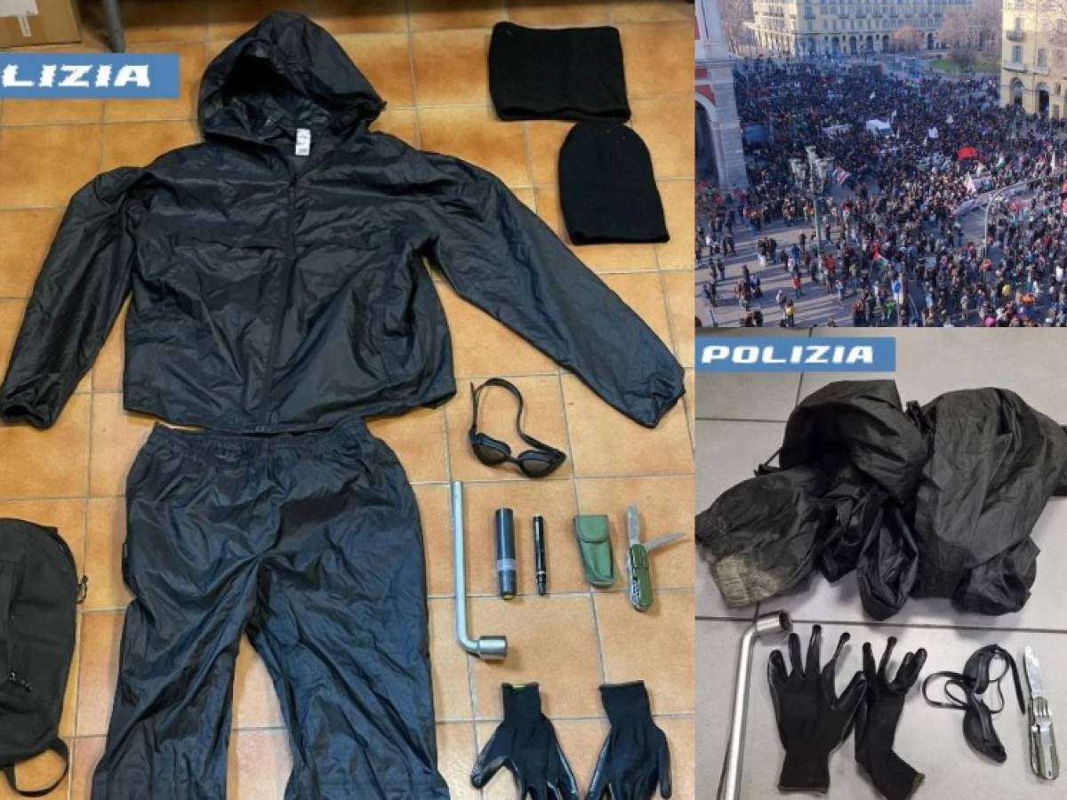 Passamontagna, spray, bastoni e coltelli: ecco le armi sequestrate agli antagonisti a Torino Passamontagna, spray, bastoni e coltelli: ecco le armi sequestrate agli antagonisti a Torino