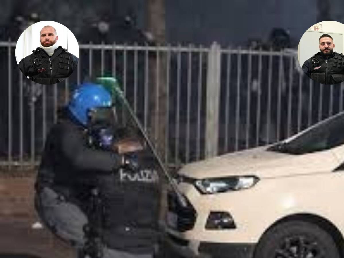 parlano l agente pestato il suo soccorritore ho avuto paura quando l ho visto accerchiato l ho protetto con lo scudo