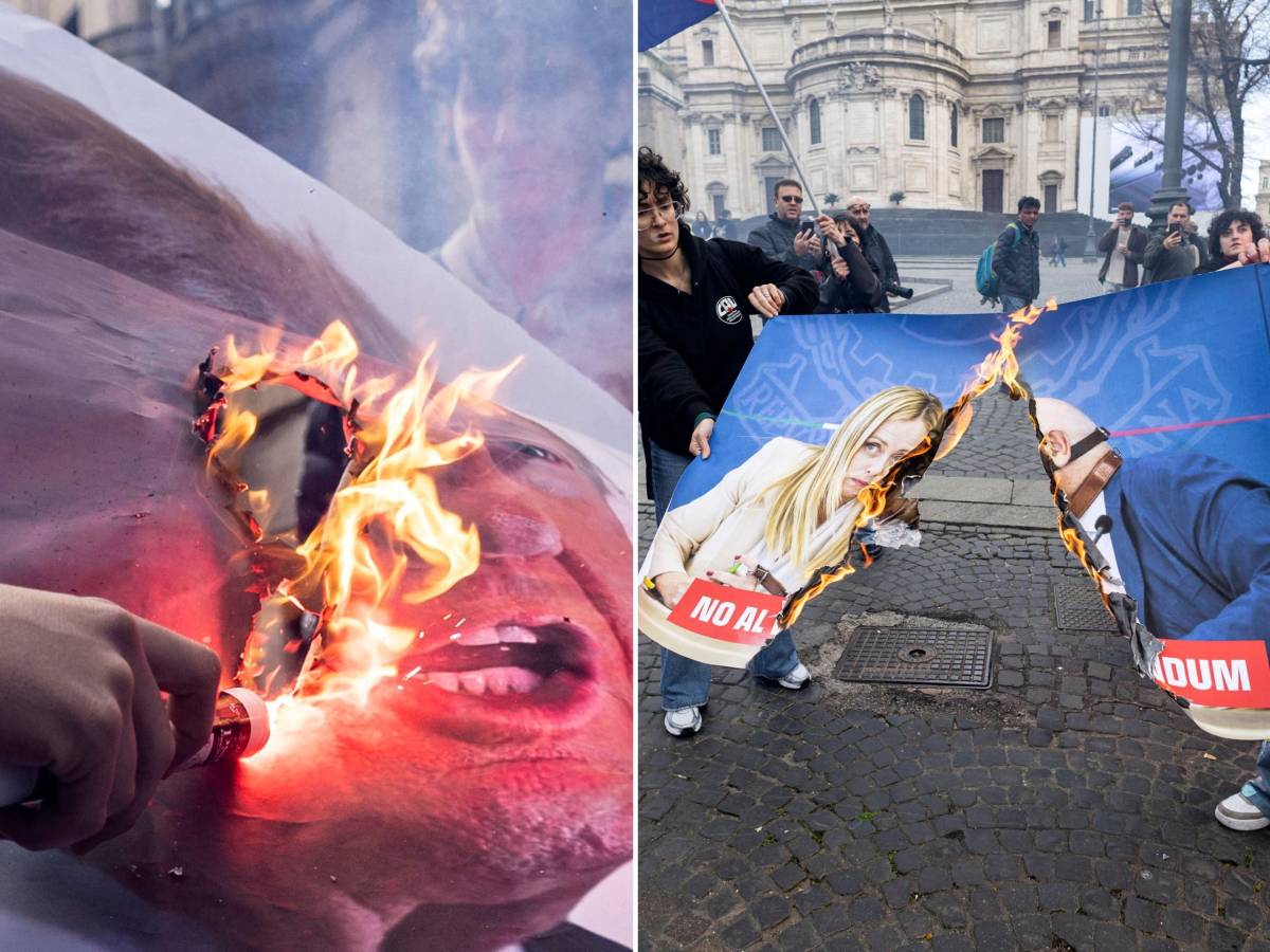 carc pro pal e sinistra estrema in piazza a roma gli antagonisti bruciano foto di meloni e nordio da Ilgiornale.it carc pro pal e sinistra estrema in piazza a roma gli antagonisti bruciano foto di meloni e nordio