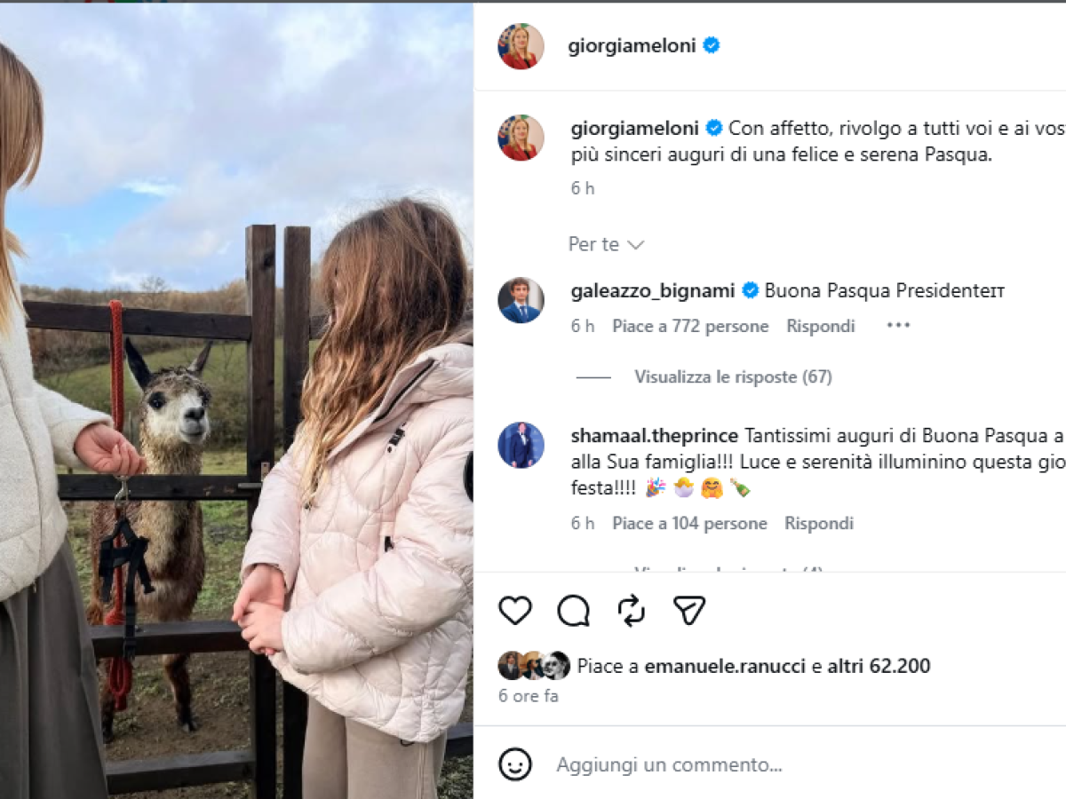 pasqua meloni fa gli auguri e suor monia alfieri ringrazia polemiche e accuse ma poi torna il sereno da Ilgiornale.it pasqua meloni fa gli auguri e suor monia alfieri ringrazia polemiche e accuse ma poi torna il sereno