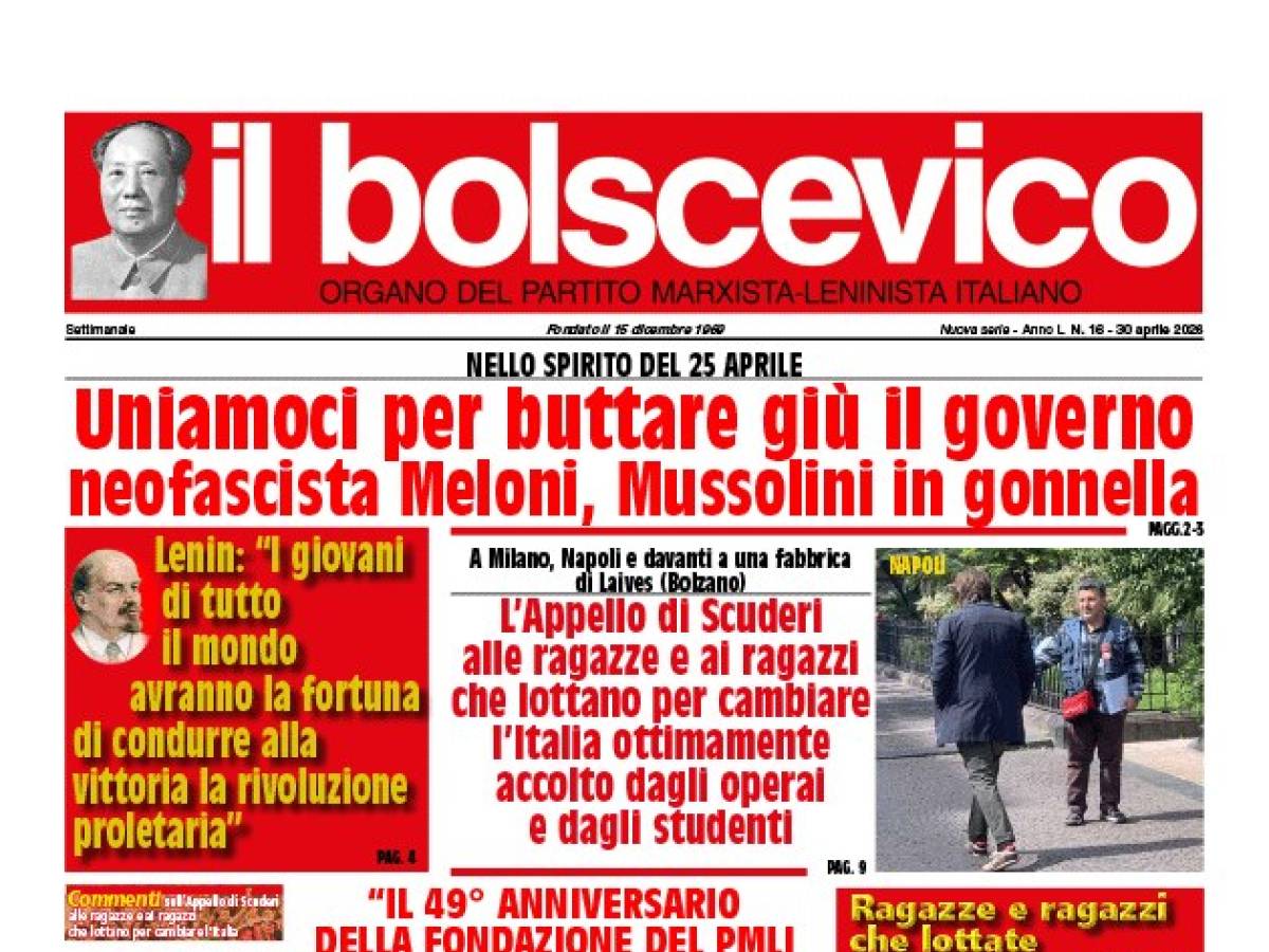 buttare gi249 il governo meloni il documento choc dei marxisti leninisti per il 25 aprile da Ilgiornale.it buttare gi249 il governo meloni il documento choc dei marxisti leninisti per il 25 aprile