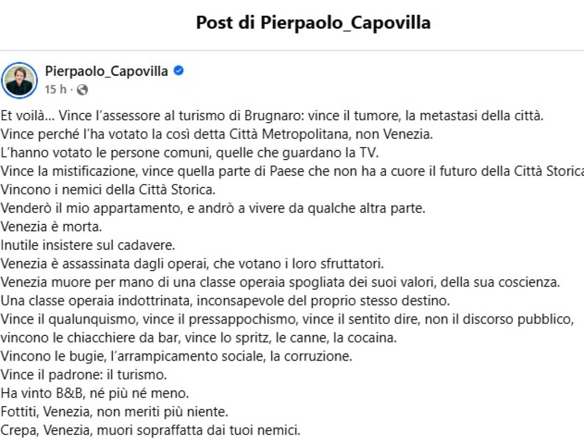 a venezia ha vinto il tumore la metastasi della citt224 l8217insulto gratuito dell8217artista ai veneziani da Ilgiornale.it a venezia ha vinto il tumore la metastasi della citt224 l8217insulto gratuito dell8217artista ai veneziani