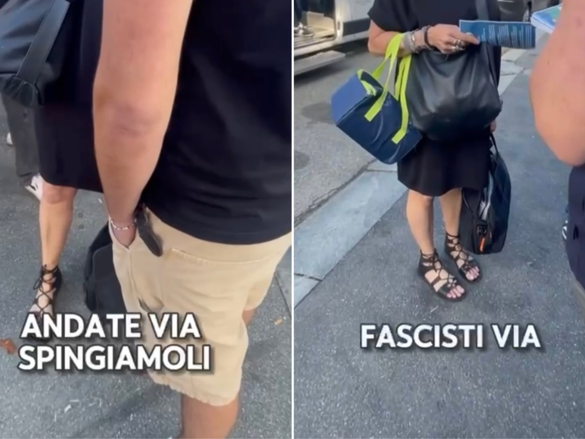 siete dei fasci spingiamoli militanti della giovanile di fdi provocati all8217esterno di una scuola per un volantino da Ilgiornale.it siete dei fasci spingiamoli militanti della giovanile di fdi provocati all8217esterno di una scuola per un volantino