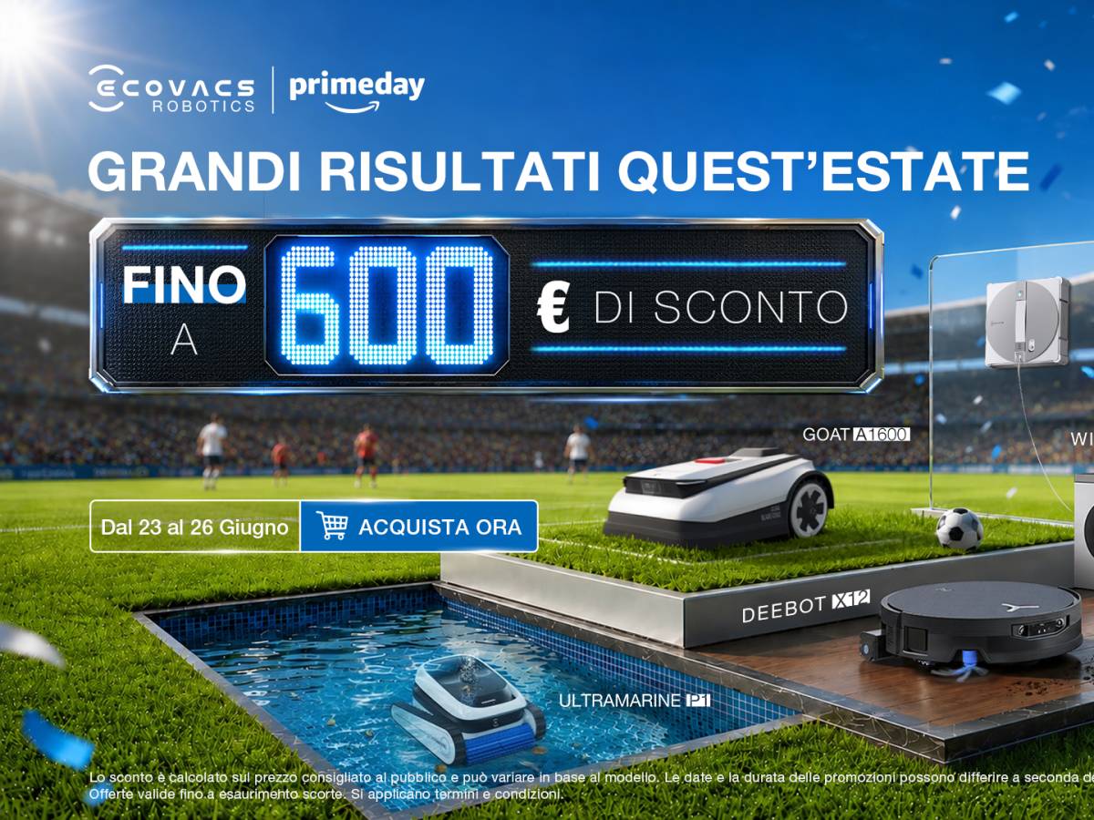 prime day ecovacs anticipa le offerte deebot x12 winbot w3 e ultramarine p1 da Ilgiornale.it prime day ecovacs anticipa le offerte deebot x12 winbot w3 e ultramarine p1