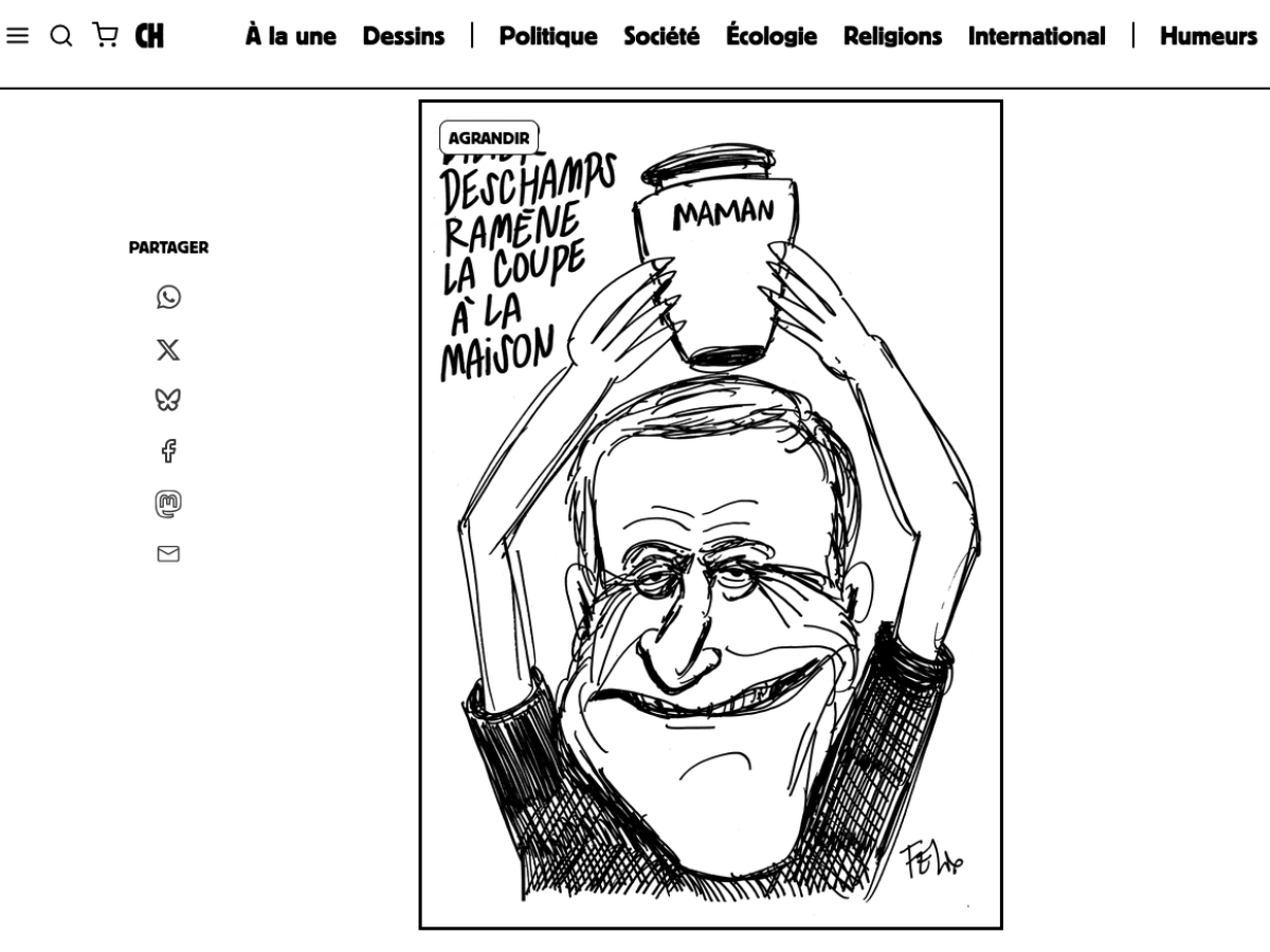 deschamps porta a casa la coppa ma sono le ceneri della madre bufera sulla vignetta di charlie hebdo da Ilgiornale.it deschamps porta a casa la coppa ma sono le ceneri della madre bufera sulla vignetta di charlie hebdo