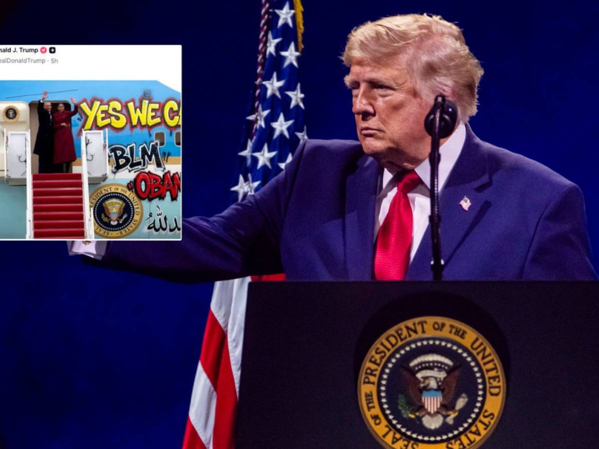 trump ancora contro gli obama scritte in arabo sull air force one da Ilgiornale.it trump ancora contro gli obama scritte in arabo sull air force one