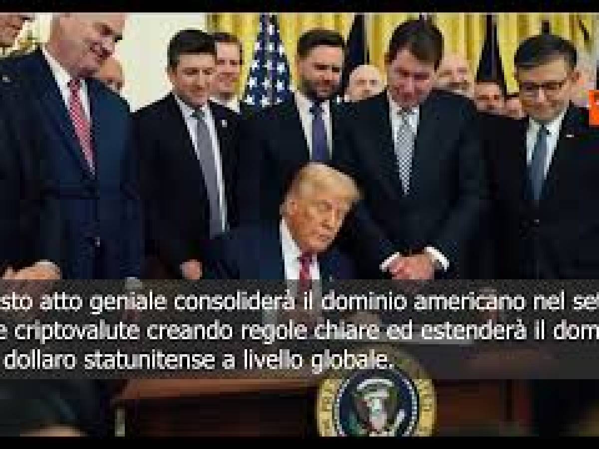 Trump firma legge su criptovalute: Consoliderà dominio Usa nella finanza globale