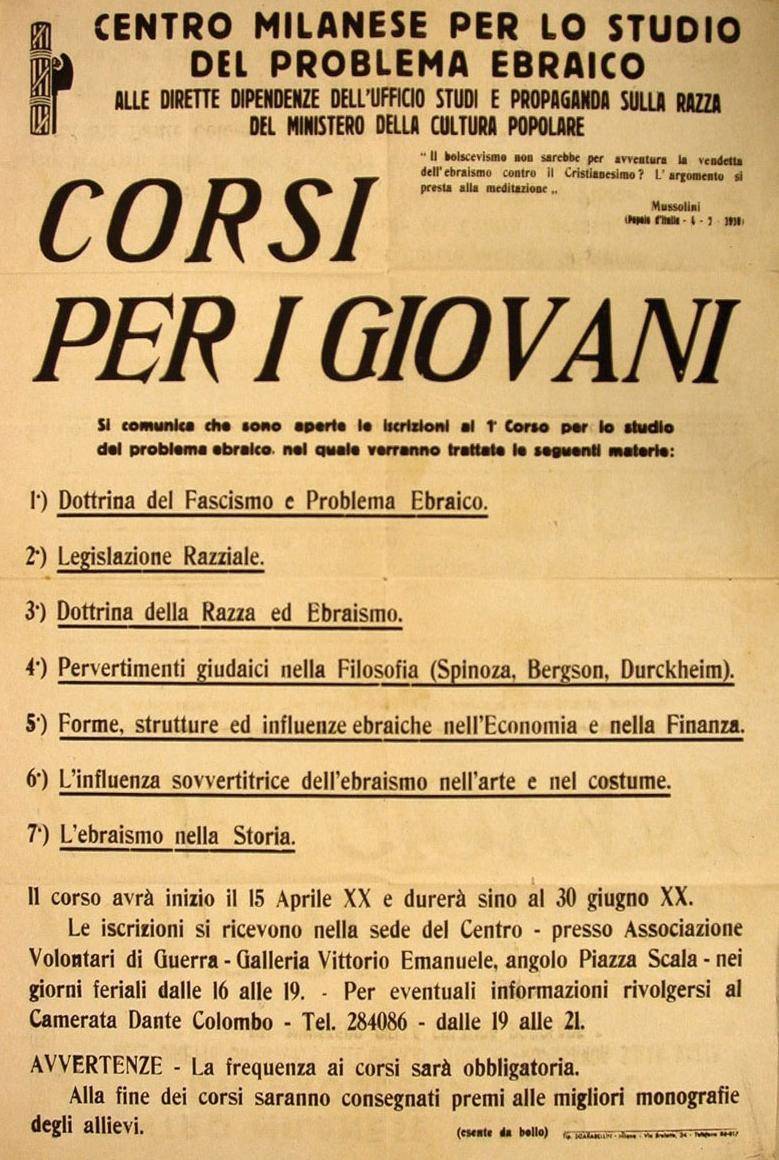 «Razza ebraica», timbro contro l’umanità