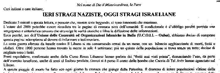 Gli islamici italiani: «Israele come i nazisti»