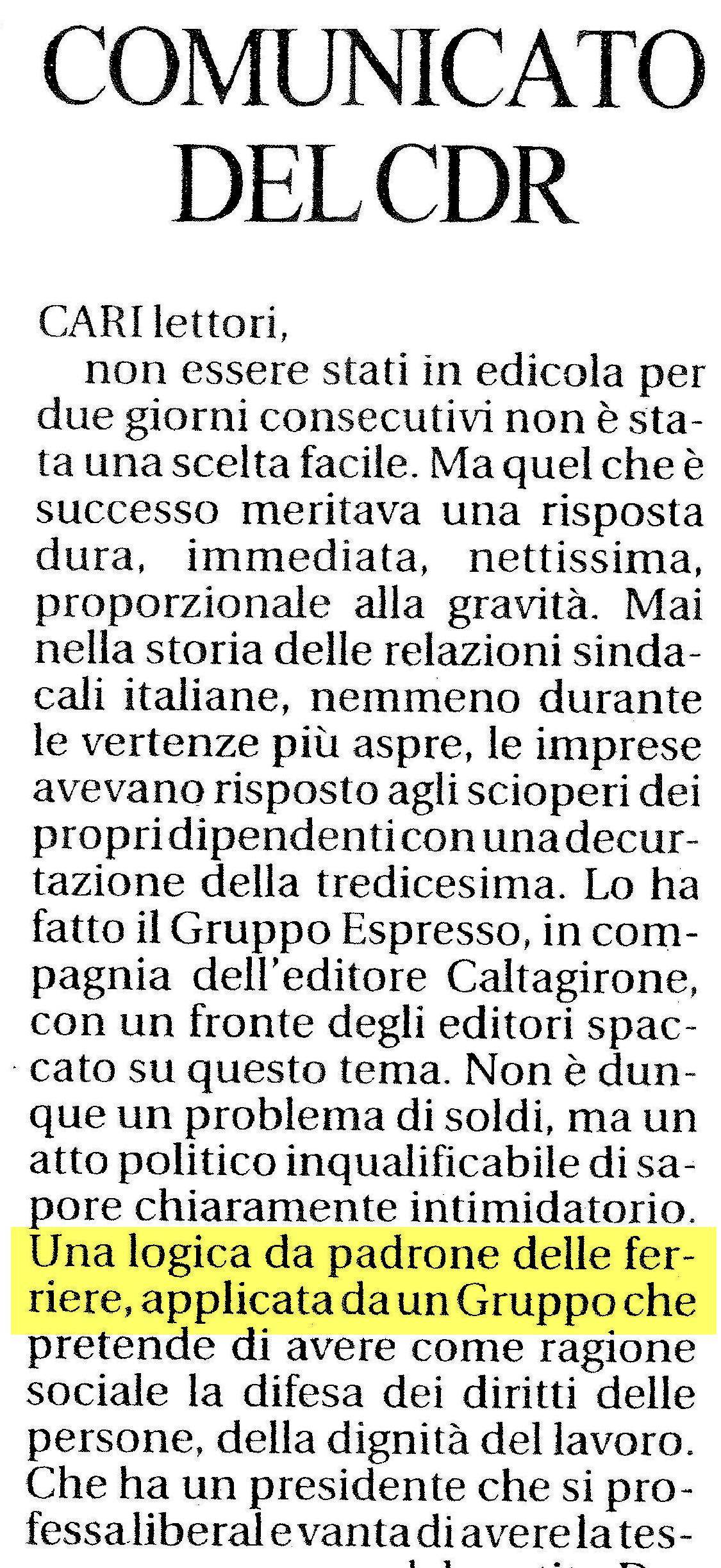 «Repubblica» accusa il suo editore: De Benedetti padrone delle ferriere