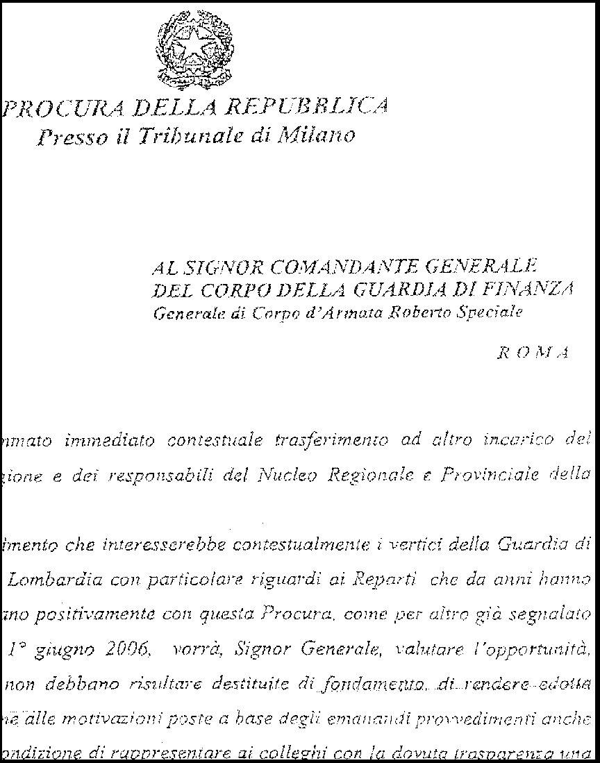 14 Luglio 2006 - Minale allarmato dai trasferimenti