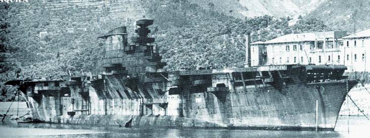 L’Aquila, la prima portaerei italiana che non prese mai il volo da Genova