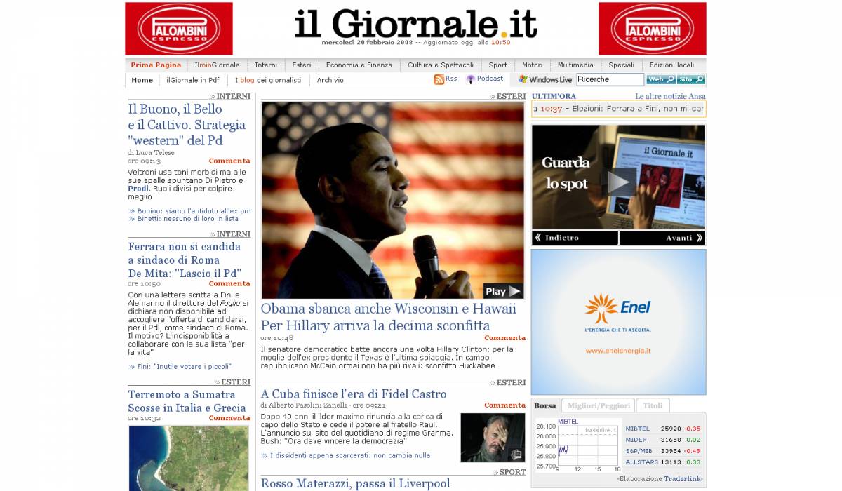 Il Giornale.it cambia 
volto: da oggi più 
ricco e multimediale