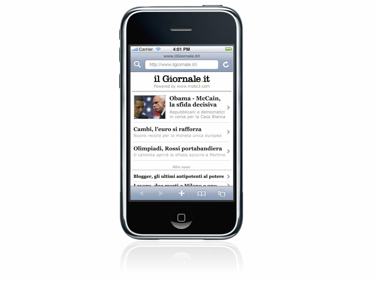 ilGiornale.it sempre all'avanguardia: 
iPrimi a sbarcare nell'era iPhone