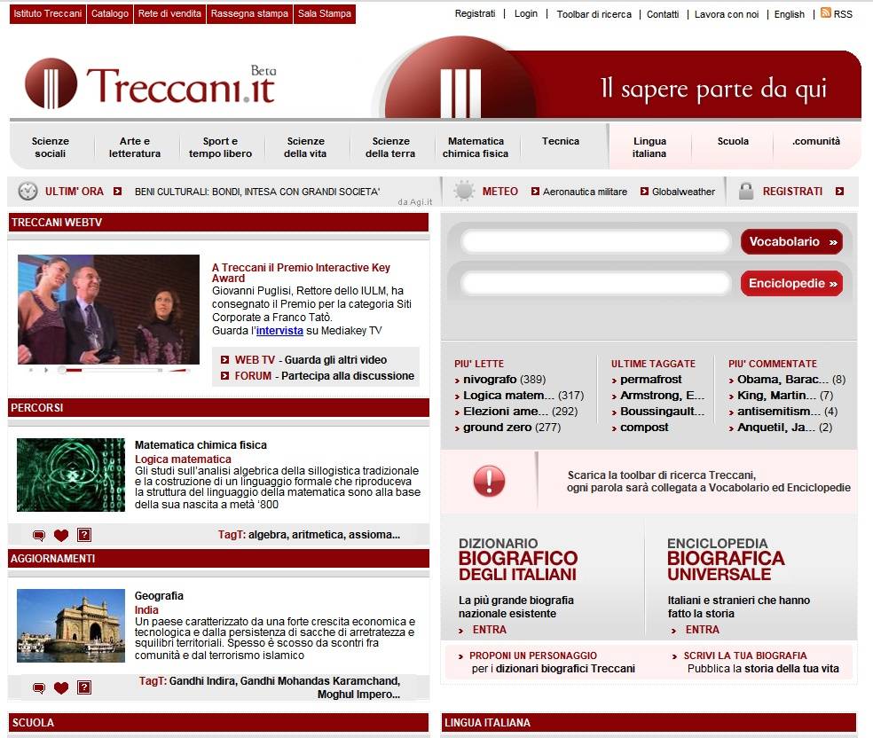 Treccani, si rinnova il portale del sapere