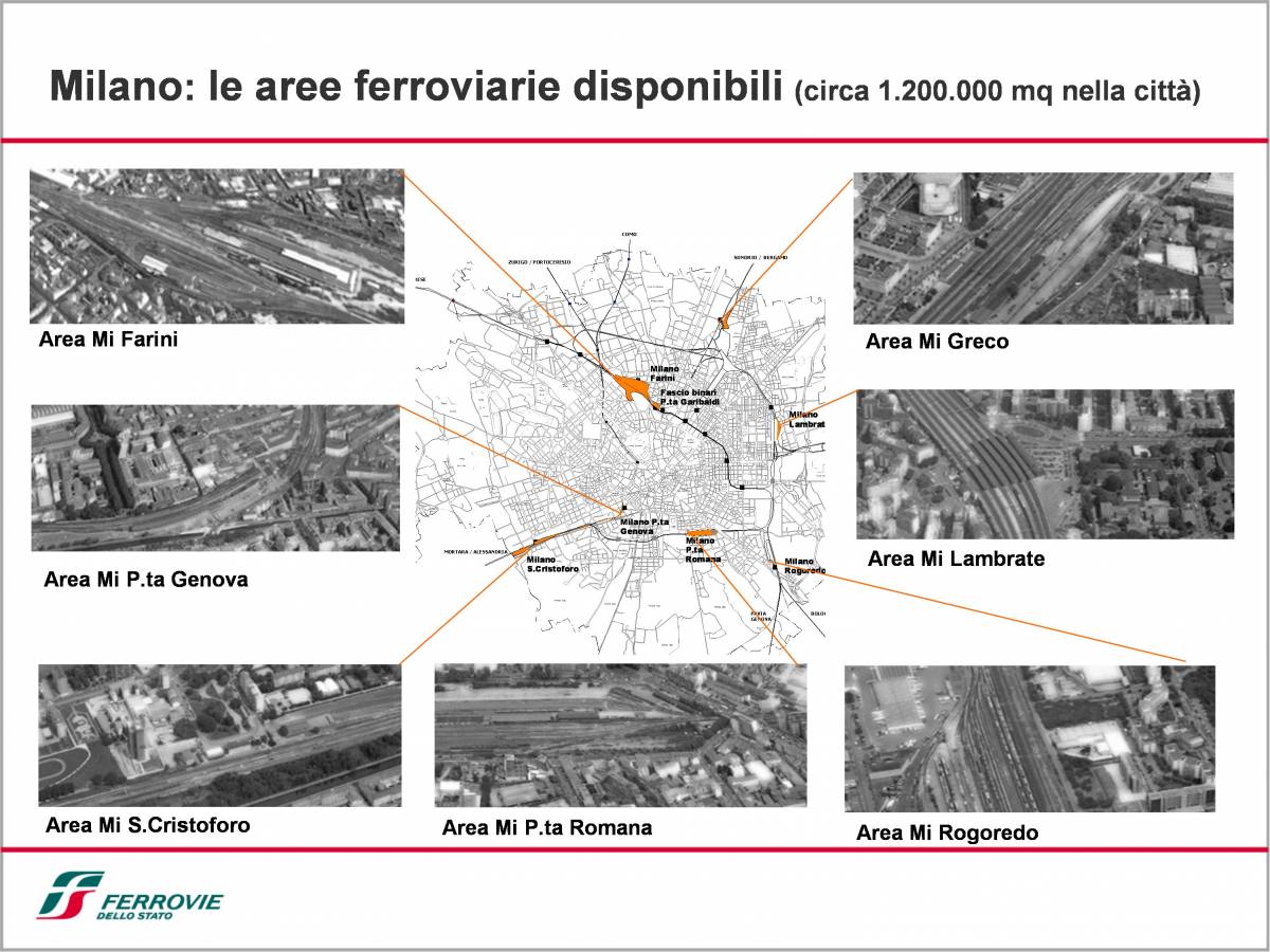 Nei sette ex scali delle ferrovie 
11mila nuovi alloggi e aree verdi