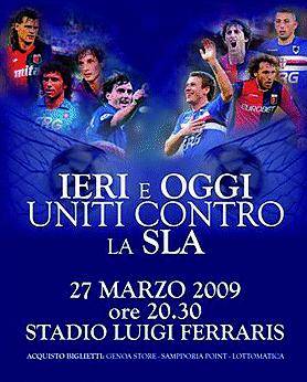 Genoa e Sampdoria, in campo dalla stessa parte per battere la Sla