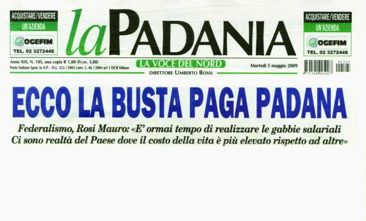 La Lega in pressing: al Nord una tassa occulta che si chiama caro-vita
