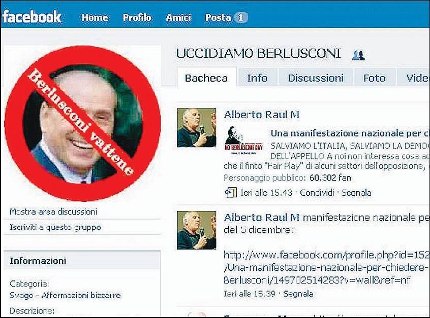 Aspiranti killer sul web: "Uccidiamo Berlusconi"