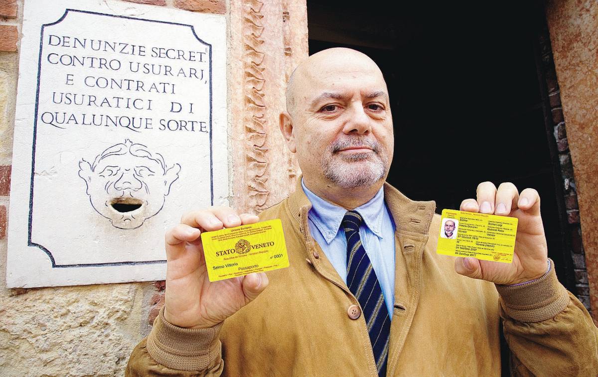 Il presidente dello Stato veneto: 
"Ecco, questo è il mio passaporto"