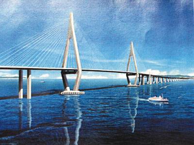 Cina, il ponte più lungo 
Aperto il cantiere: 35 km