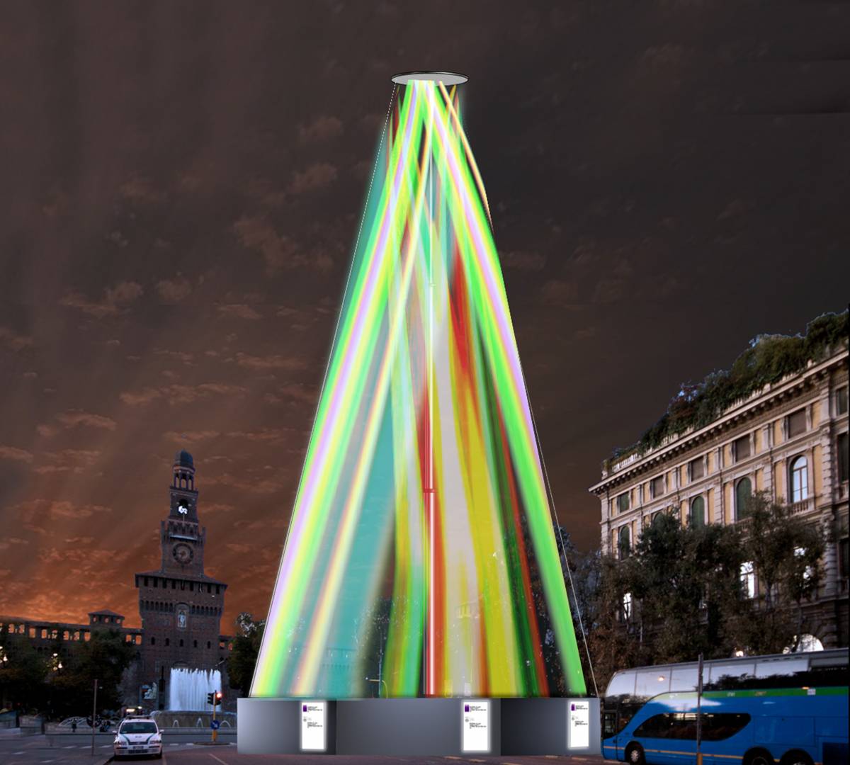 Ecco l'albero futurista che illumina Milano