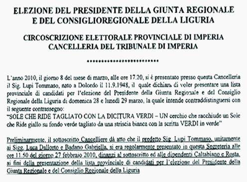 I Verdi presentano le firme dopo 9 giorni E il tribunale dà l’ok