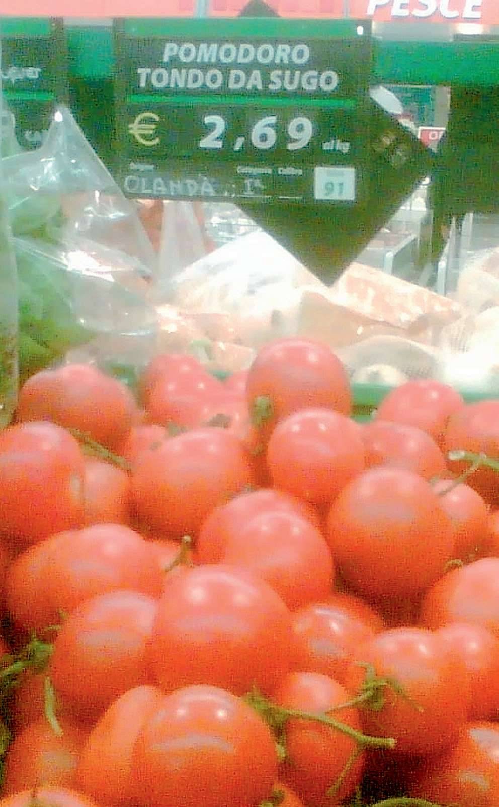 Economia globale:  
ora Milano è passata 
ai pomodori olandesi