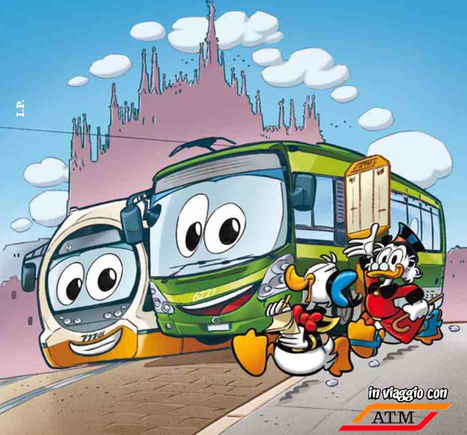 Paperino va in tram con Atm e Disney