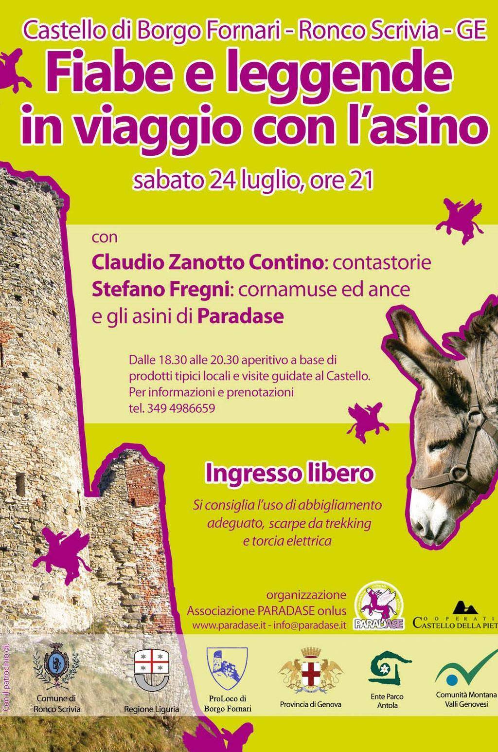 Ronco Scrivia Fiabe e storie «In viaggio con l’asino»