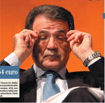 Il Prodi leader di sinistra 
che si mette in tasca 
tre pensioni al mese