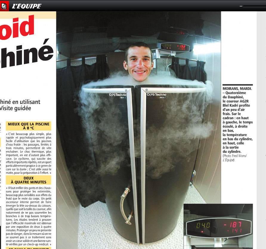 I ciclisti del Tour 
messi in frigo a -150°