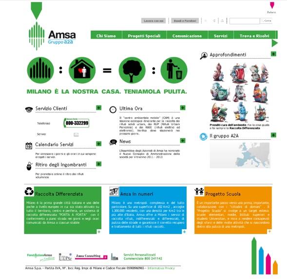 Nuovo layout e nuova navigazione per Amsa online