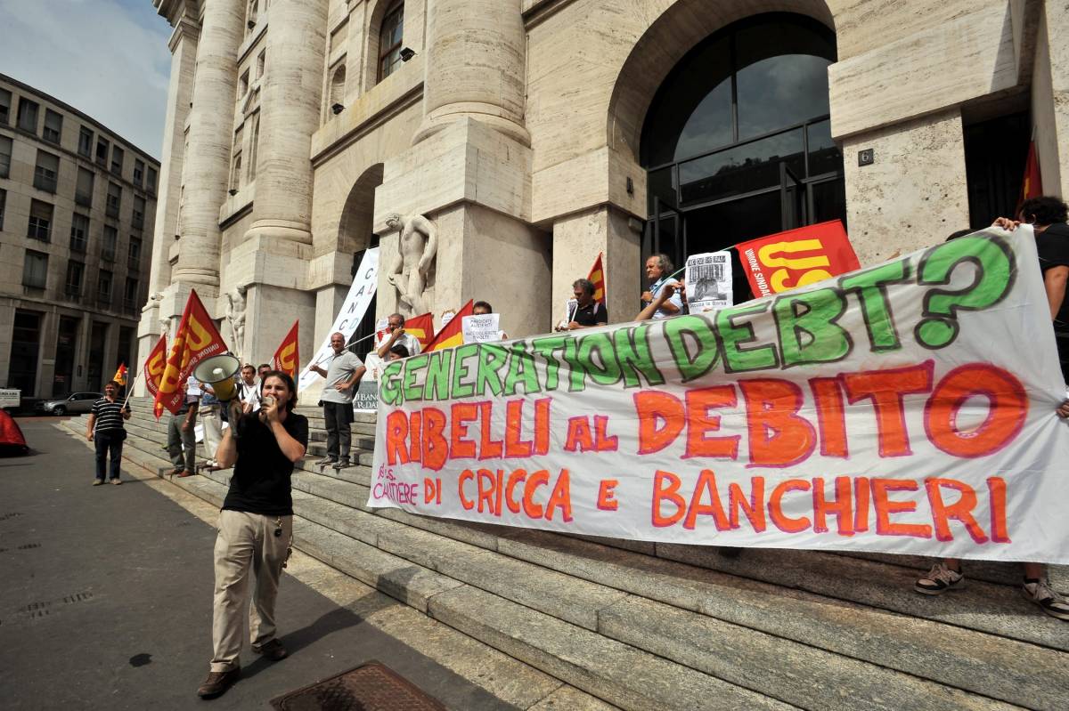 Blitz del centro sociale 
Scontri a Piazza Affari