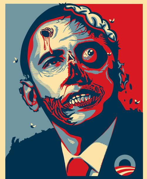 Bufera sui Repubblicani: la vignetta di Halloween con un "Obama-zombie"