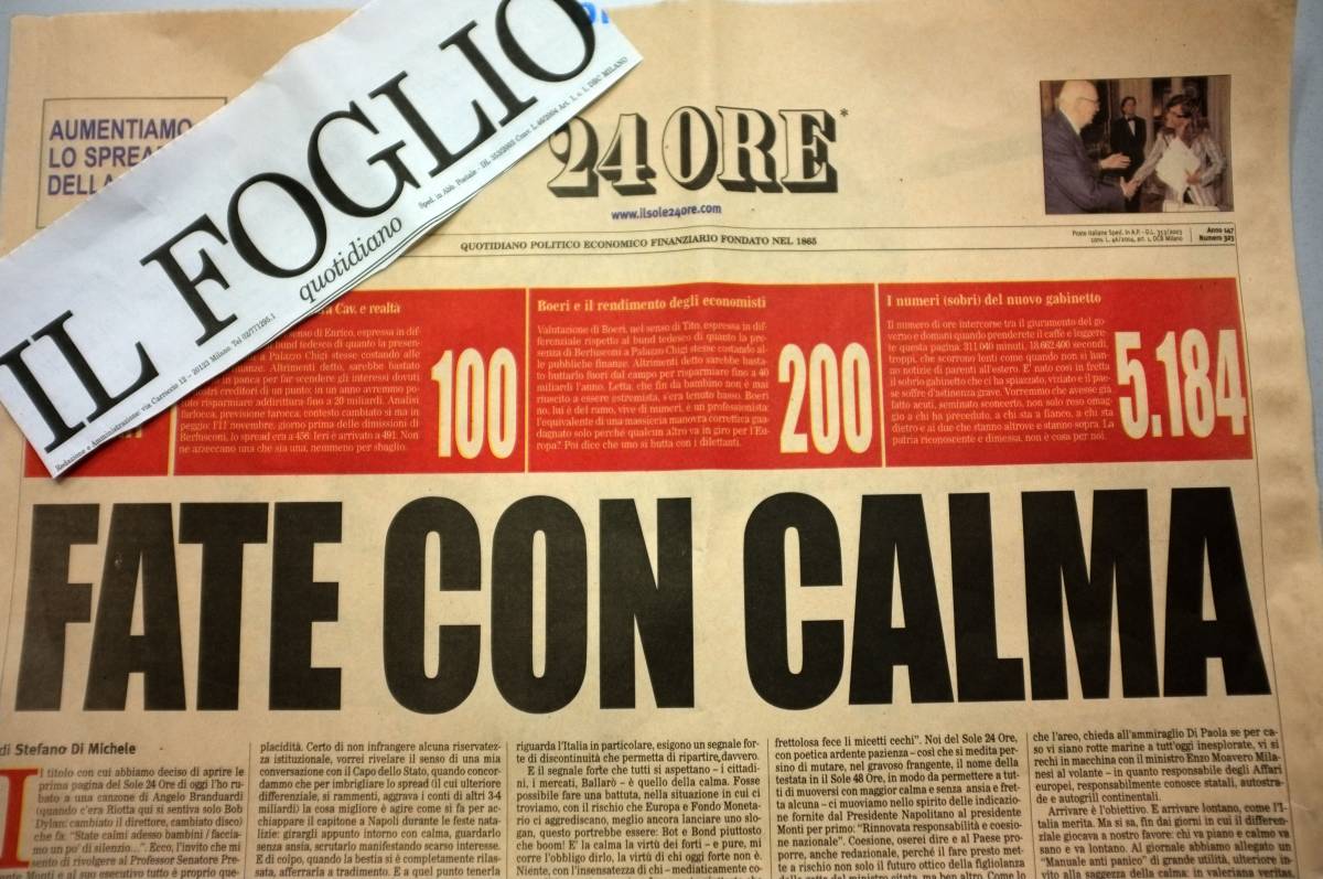 Il Foglio sfotte il Sole 24Ore e al governo Monti dice: non c'è fretta, fate con calma