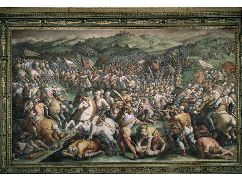I carabinieri a Palazzo Vecchio per tutelare l’affresco di Vasari