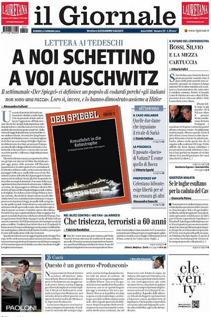 La prima pagina del Giornale fa il giro del web