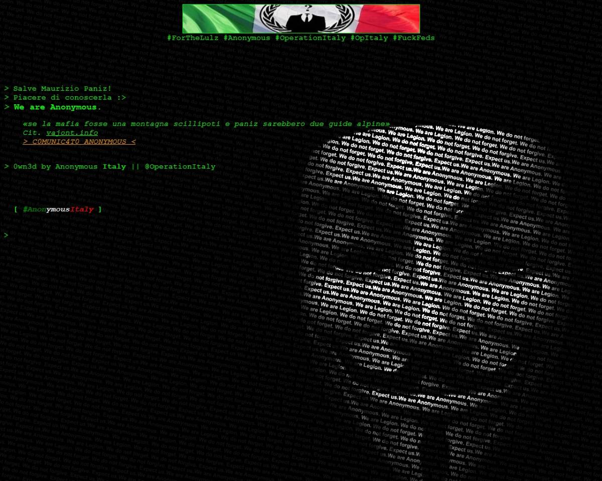 Anonymous "butta giù" il sito di Maurizio Paniz