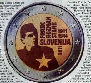 Una moneta slovena celebra l'eroe titino